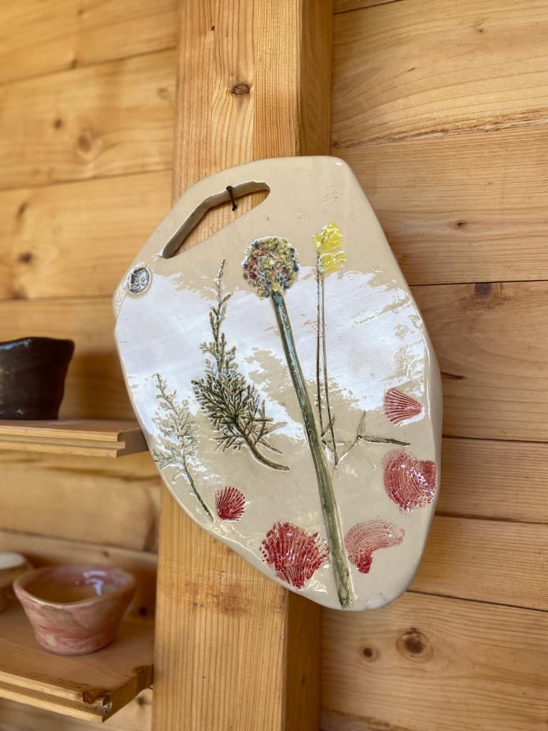 Botanical ceramic cutting board