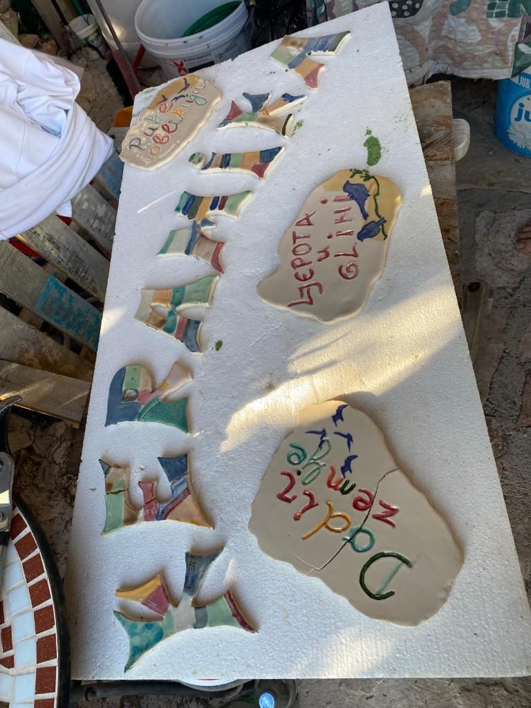 Colorful ceramic mosaic tiles