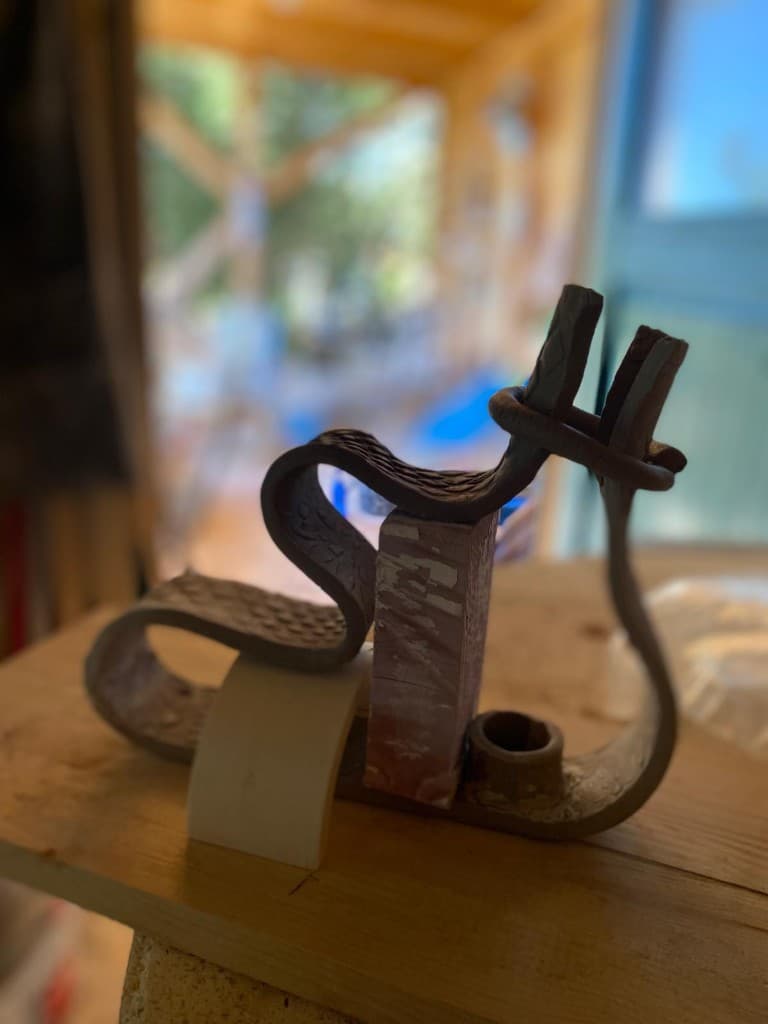 Abstract clay sculpture